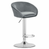 Mercaton Konyhai/bár szék, Mercaton, East, forgó, bársony, szürke és ezüst, 53x46x81-103 cm