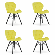 Mercaton LAGO Bársonyszék - 4 db sárga / fekete láb bútor