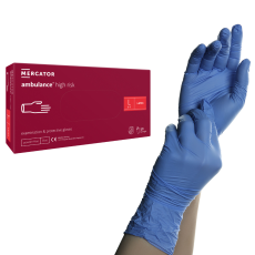  Mercator ambulance high risk latex púdermentes vizsgálókesztyű Kék L