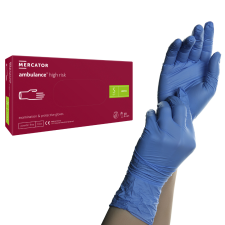  Mercator ambulance high risk latex púdermentes vizsgálókesztyű Kék S védőkesztyű