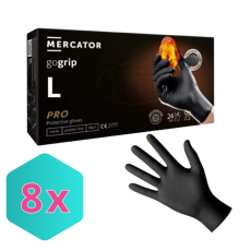  MERCATOR GoGrip Black Gumikesztyű L-es 50 db/csomag KARTON - 8 csomag