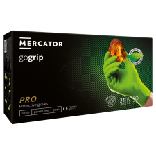 Mercator GoGrip Green púdermentes nitril védőkesztyű zöld 50db védőkesztyű