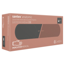 Mercator Gumikesztyű latex púdermentes S jobb/bal 2x50db SANTEX fehér védőkesztyű