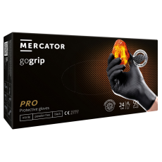 Mercator Medical MERCATOR gogrip Fekete dupla vastag munkavédelmi nitril kesztyű, 50db - M