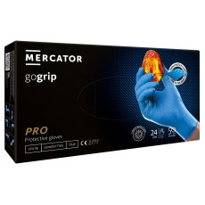 Mercator Medical MERCATOR gogrip Kék dupla vastag élelmiszeripari és munkavédelmi nitril kesztyű, 50db - L