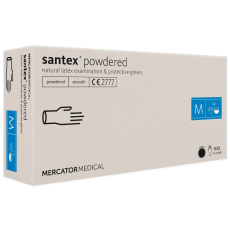 Mercator Medical Zrt Gumikesztyű Mercator Santex latex PÚDERES "M" 100db/doboz, 10doboz/karton