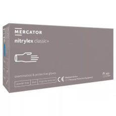 Mercator Medical Zrt MERCATOR Nitrylex classic + blue -nitril púdermentes,kék vizsgálókesztyű L (új termék)