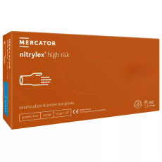 Mercator Medical Zrt MERCATOR Nitrylex high risk,nitril púdermentes naracs színű vizsgálókesztyű,vastag,hosszú mandzsetta,polimerizált belső,magas biztonsági szintű S