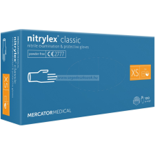  MERCATOR nitrylex classic blue nitril púdermentes kesztyű XS 100db gyógyászati segédeszköz