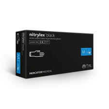 Mercator Nitrylex fekete púdermentes kesztyű (100 db/doboz) - S méret védőkesztyű