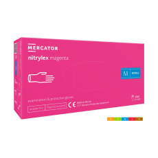 Mercator Nitrylex Magenta púdermentes nitril vizsgálókesztyű magenta 100db