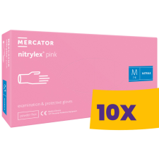 Mercator Nitrylex Pink púdermentes nitril vizsgálókesztyű pink 100db (Karton - 10 csomag) védőkesztyű