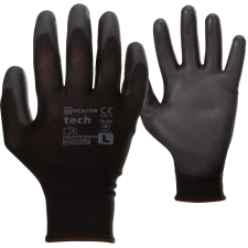  MERCATOR Tech black+black PU mártott munkavédelmi kesztyű 12pár - 7/S védőkesztyű