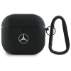 Mercedes-Benz MEA4CSLBK Leather Metal Logo tok AirPods 4 - fekete
