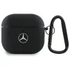 Mercedes-Benz MEA4CSLBK Leather Metal Logo tok AirPods 4 - fekete