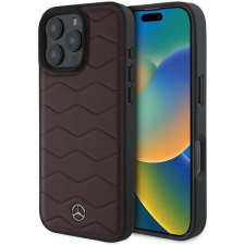 Mercedes MEHCP16X23RWRSR MB Waves Leather keménytok iPhone 16 Pro Max - piros tok és táska