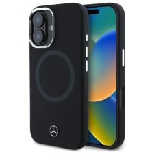 Mercedes MEHMP16S23SUTTK Silicone Tonal Logo MagSafe-kompatibilis keménytok iPhone 16 - fekete tok és táska