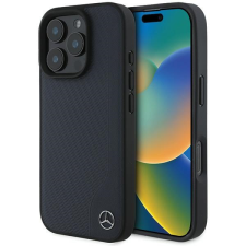 Mercedes MEHMP16X23RBGVV MB Wood Imitation Leather MagSafe keménytok iPhone 16 Pro Max - tengerészkék tok és táska