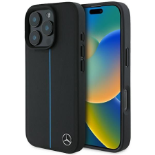 Mercedes MEHMP16X23RURBK MB Blue Line Leather MagSafe keménytok iPhone 16 Pro Max - fekete tok és táska