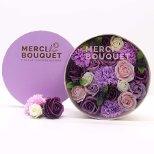 Merci bouquet lila rózsa box szappan
