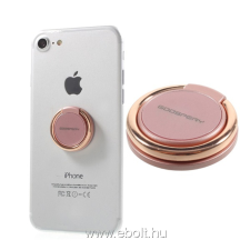 Mercurycase MERCURY RING telefontartó gyűrű (fém, ragasztható, telefon tartó, kitámasztó, 360°-ban forgatható) ROZÉARANY mobiltelefon kellék