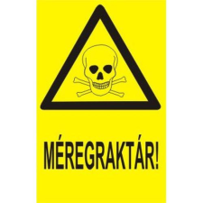  Méregraktár! - öntapadó, 150*100 információs tábla, állvány