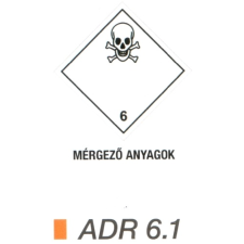  Mérgezö anyag ADR 6.1 információs címke