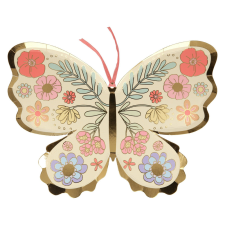 MERI Meri Virágos Pillangó papír tányérok 8db party kellék
