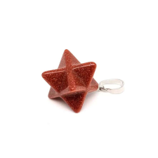 Merkaba medál goldstone vörös 2x2cm medál