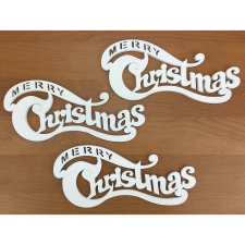  Merry Christmas íves 20cm fehér  3db/csomag dekorációs kellék