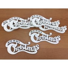 Merry Christmas íves fehér kicsi 6db/csomag dekorációs kellék