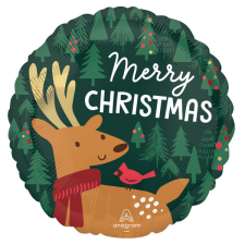 Merry Christmas, Karácsonyi fólia lufi 43 cm party kellék