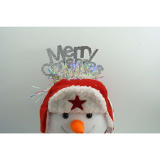 Mery Christmas fejpánt/karika, metálszürke, talmi, standard méret, Flippy party kellék