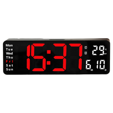 Mery style shop kft LED-es óra dátum-hőmérséklet kijelzéssel, távirányítós-6629 ébresztőóra