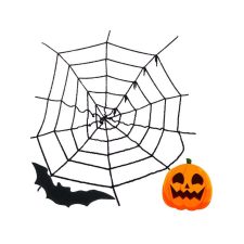 Mesterséges nagy pókháló fekete halloween dekoráció dekoráció