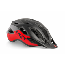 MET Crossover kerékpáros sisak [matt fekete-piros, 52-59 cm (M)] kerékpáros sisak