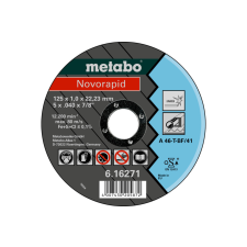 METABO Novorapid Vágókorong fémre 125*1,0*22,23mm INOX TF41 csiszolókorong és vágókorong