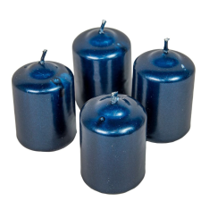 Metál adventi gyertya 40x60 mm sötét kék 12db/csom (db ár) gyertya
