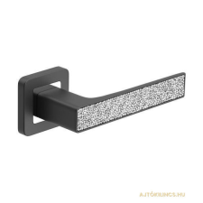 METAL-BUD Glamour Négyzetrozettás Antracit/Grafit Szürke Fehér Kristály betéttel PZ zár és alkatrészei