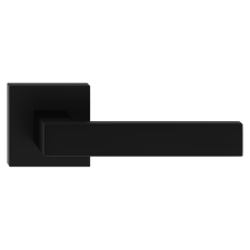 METAL-BUD QUBIK ajtókilincs szögletes K-rozettás fekete Csak kilincs felső rozettán zár és alkatrészei