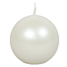  Metál gömb gyertya 80mm fehér dekorációs kellék