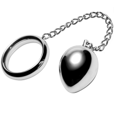 METAL HARD METAL HARD – 45mm fém péniszgyűrű lánccal és fém golyóval anál