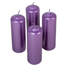 Metál henger gyertya 40x120mm lila 4db/csom (db ár) gyertya