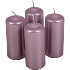 Metál henger gyertya 50x120 mm halvány lila 4db/csom (db ár) gyertya