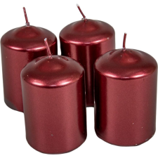  Metál henger gyertya 50x75mm bordó 4db/csom (db ár) dekorációs kellék