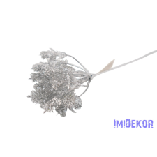  Metál kócos műnövény pick 23,5cm 3 - Ezüst dekorációs kellék