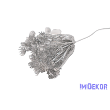  Metál kócos műnövény pick 26cm 1 - Ezüst dekorációs kellék