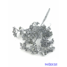  Metál korallbogyós díszítő csokor 28cm - Ezüst karácsonyi dekoráció