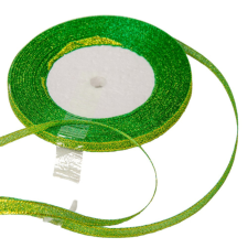  Metál szőtt szalag zöld 6mmx25yard dekorációs kellék