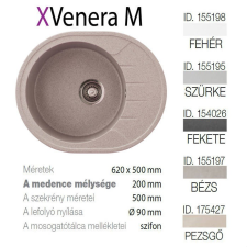 METALAC Venera M XGranit Bézs mosogató 620x500/200mm 155197 mosogatótálca